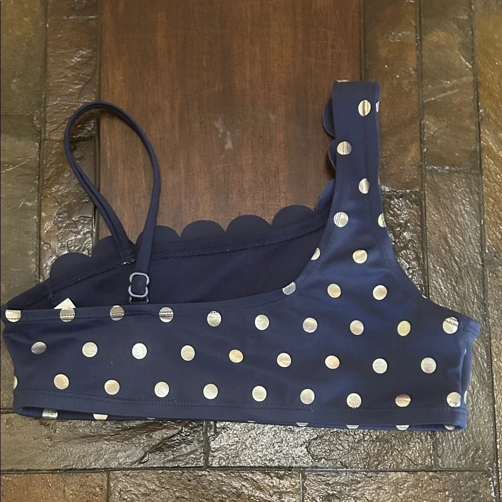Girl' Justice Navy with Silver Polka Dot Two-Piece Swim Set